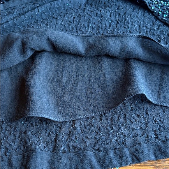 Vintage beaded  black silk lined A line skirt EUC - Picture 4 of 5